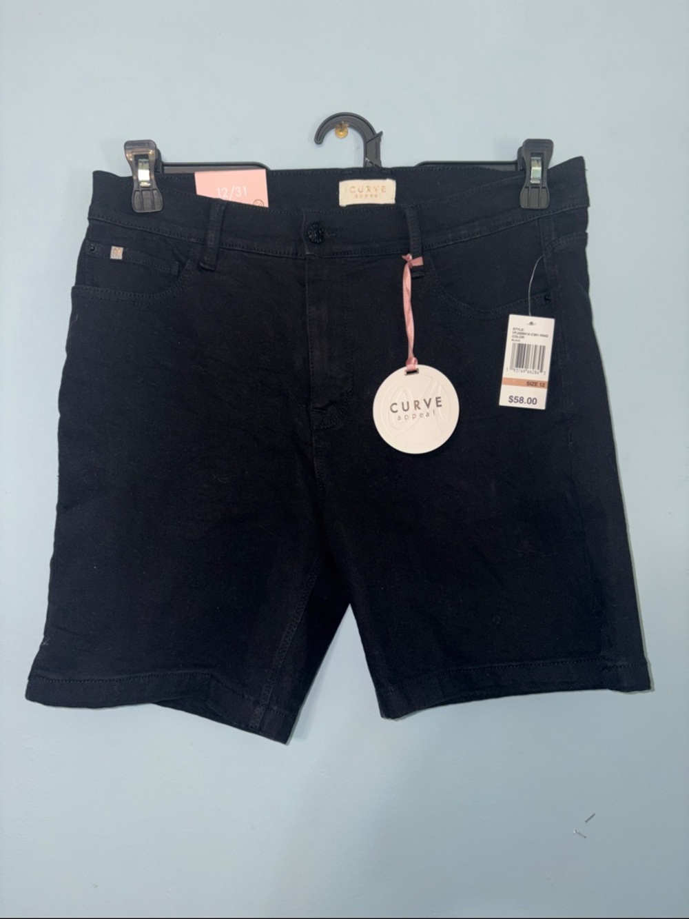 NWT Modest Curve Appeal flattering Black Women’s Stretch Bermuda Shorts